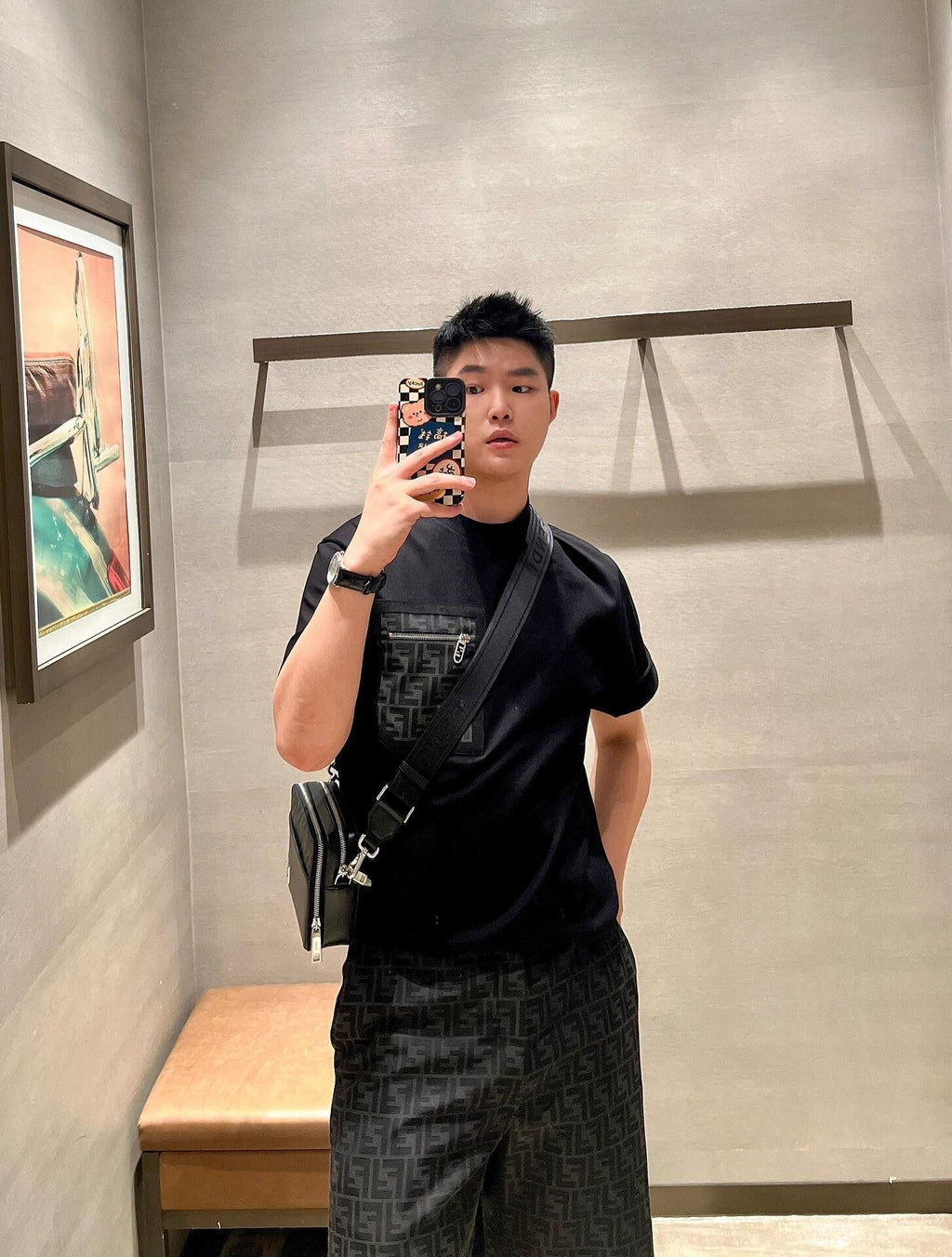 2026 New Arrival: FF All-Over Monogram Print Shorts (55012-A90)