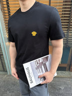 [VIP Exclusive] 2026 New Ve Short-Sleeved Shirt with Gold Logo Embroidery (25166-A05)