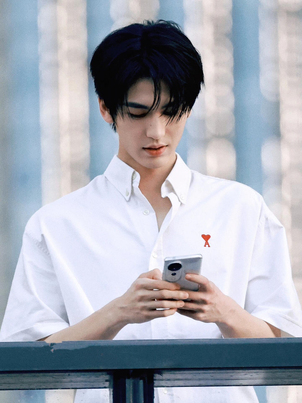 2026 New Heart A Embroidered Box-Cut Shirt (MM066-A55)