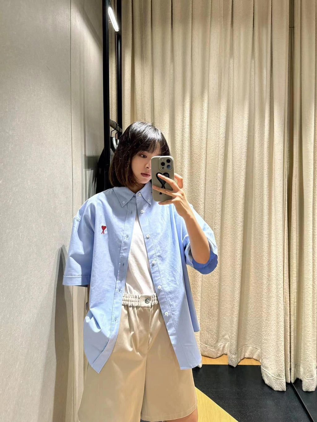 2026 New Heart A Embroidered Box-Cut Shirt (MM066-A55)