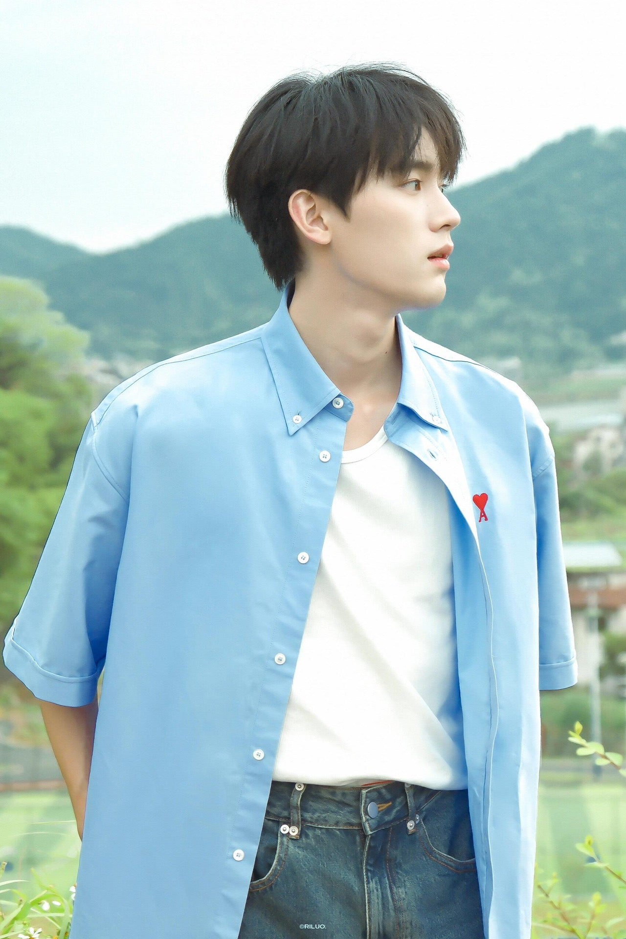 2026 New Heart A Embroidered Box-Cut Shirt (MM066-A55)