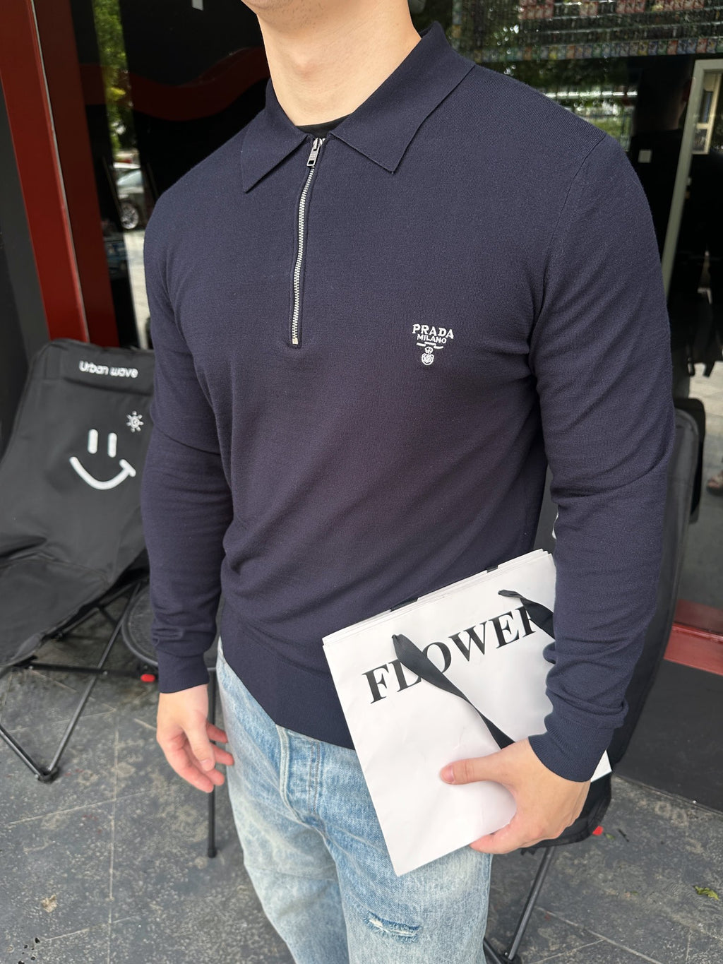 2026 New Model Triangle Brand Embroidered Zipper Long-Sleeved Polo Shirt (25317-B20)