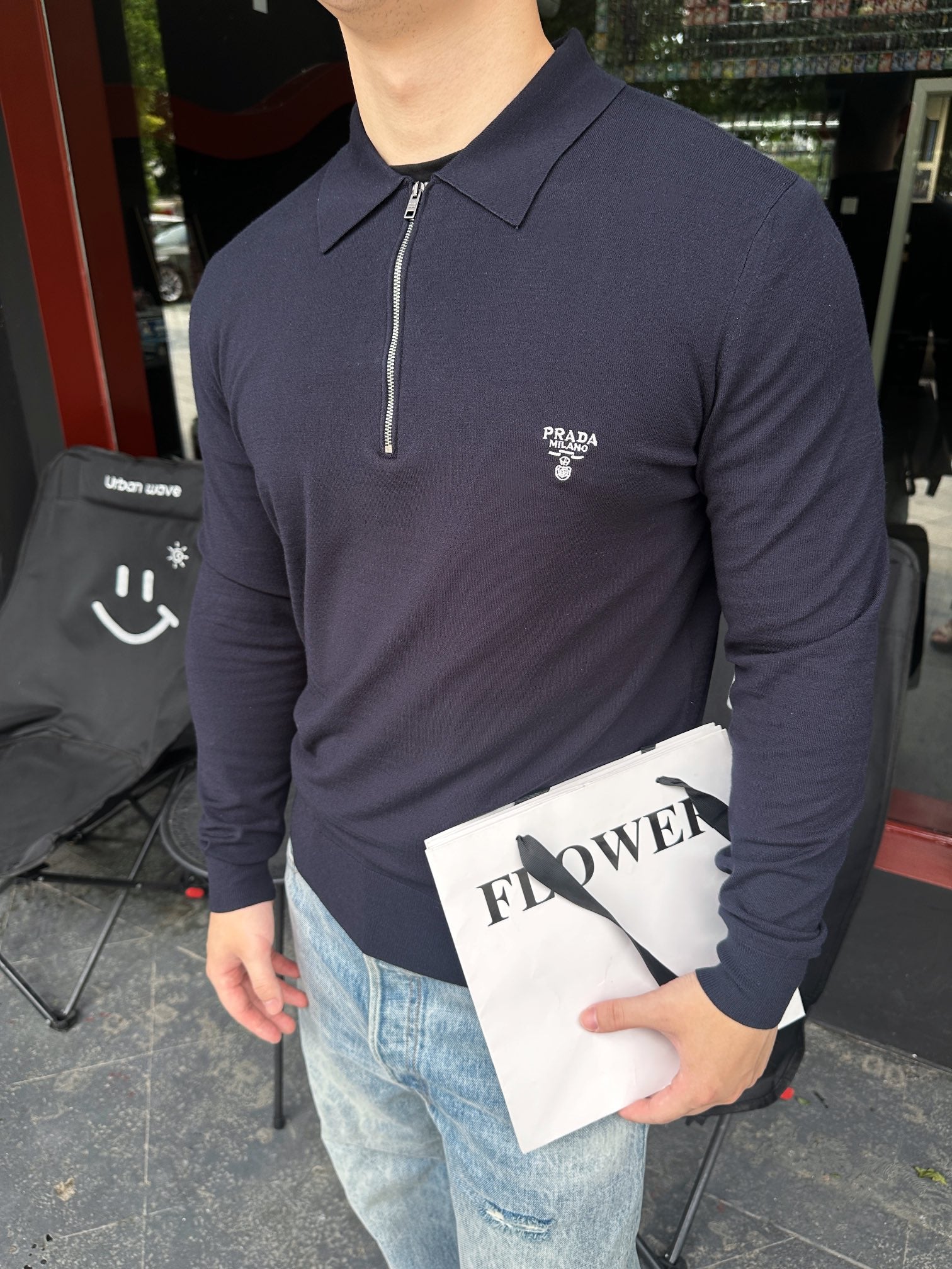 2026 New Model Triangle Brand Embroidered Zipper Long-Sleeved Polo Shirt (25317-B20)