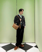 [VIP Exclusive] 2026 New Triangle Brand Striped Embroidered Cardigan (25306-B90)