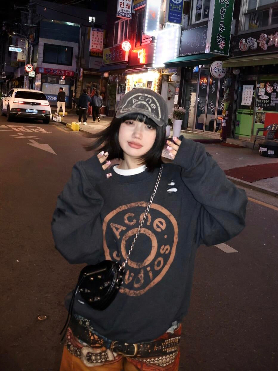 2026 New AS Distressed Logo Sweatshirt with Holes (25310-B20)