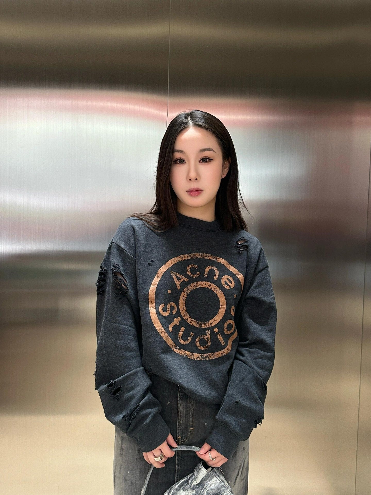 2026 New AS Distressed Logo Sweatshirt with Holes (25310-B20)