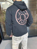 2026 New Acn Distressed Logo Zip-Up Jacket with Holes (25303-B75)