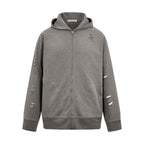 2026 New Acn Distressed Logo Zip-Up Jacket with Holes (25303-B75)