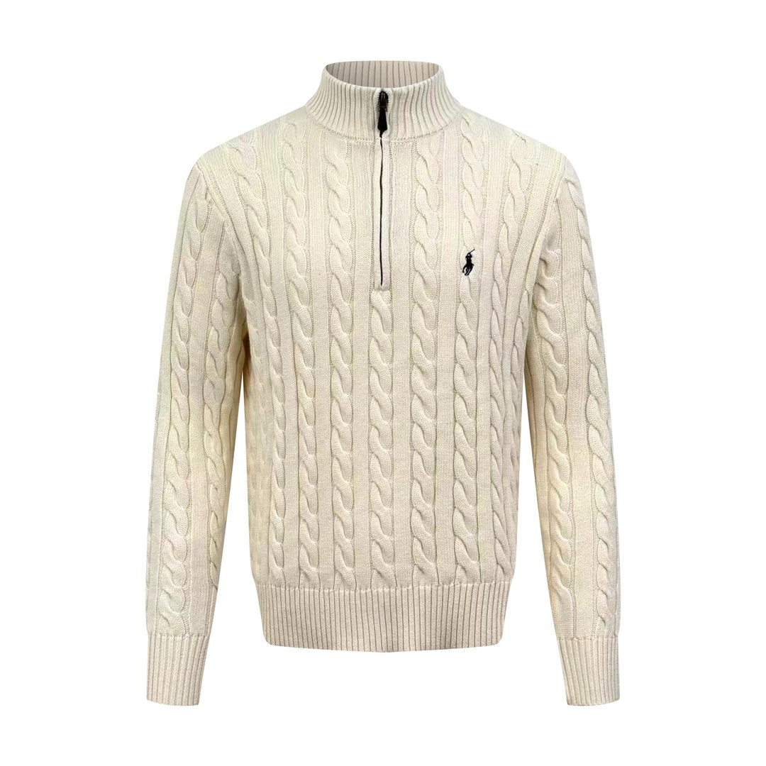 2026 New RL Decorative Knot Zip Knit Sweater (25274-B30)