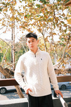 2026 New RL Decorative Knot Zip Knit Sweater (25274-B30)