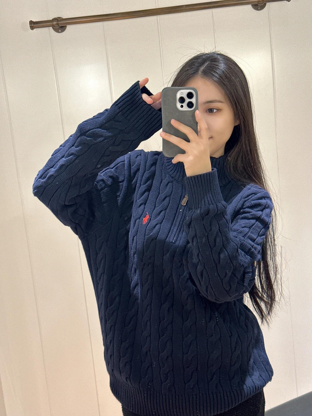 2026 New RL Decorative Knot Zip Knit Sweater (25274-B30)