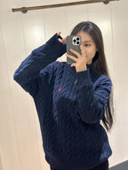 2026 New RL Decorative Knot Zip Knit Sweater (25274-B30)