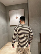 [VIP Exclusive] 2026 New Triangle Brand Striped Embroidered Crew-Neck Jumper (25341-B30)