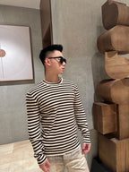 [VIP Exclusive] 2026 New Triangle Brand Striped Embroidered Crew-Neck Jumper (25341-B30)