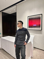 [VIP Exclusive] 2026 New Triangle Brand Striped Embroidered Button-Side-Opening Jumper (25342-B35)