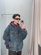 [VIP Exclusive] 2026 New Balen Embroidered Denim Hooded Jacket (25337-C30)