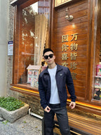 [VIP Exclusive] 2026 New Triangle Brand Triangular Logo Knitted Patchwork Nylon Jacket (25359-B80)