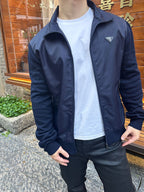 [VIP Exclusive] 2026 New Triangle Brand Triangular Logo Knitted Patchwork Nylon Jacket (25359-B80)