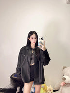 2026 New Triangle Brand Single-Breasted Leather Jacket (25294-C00)