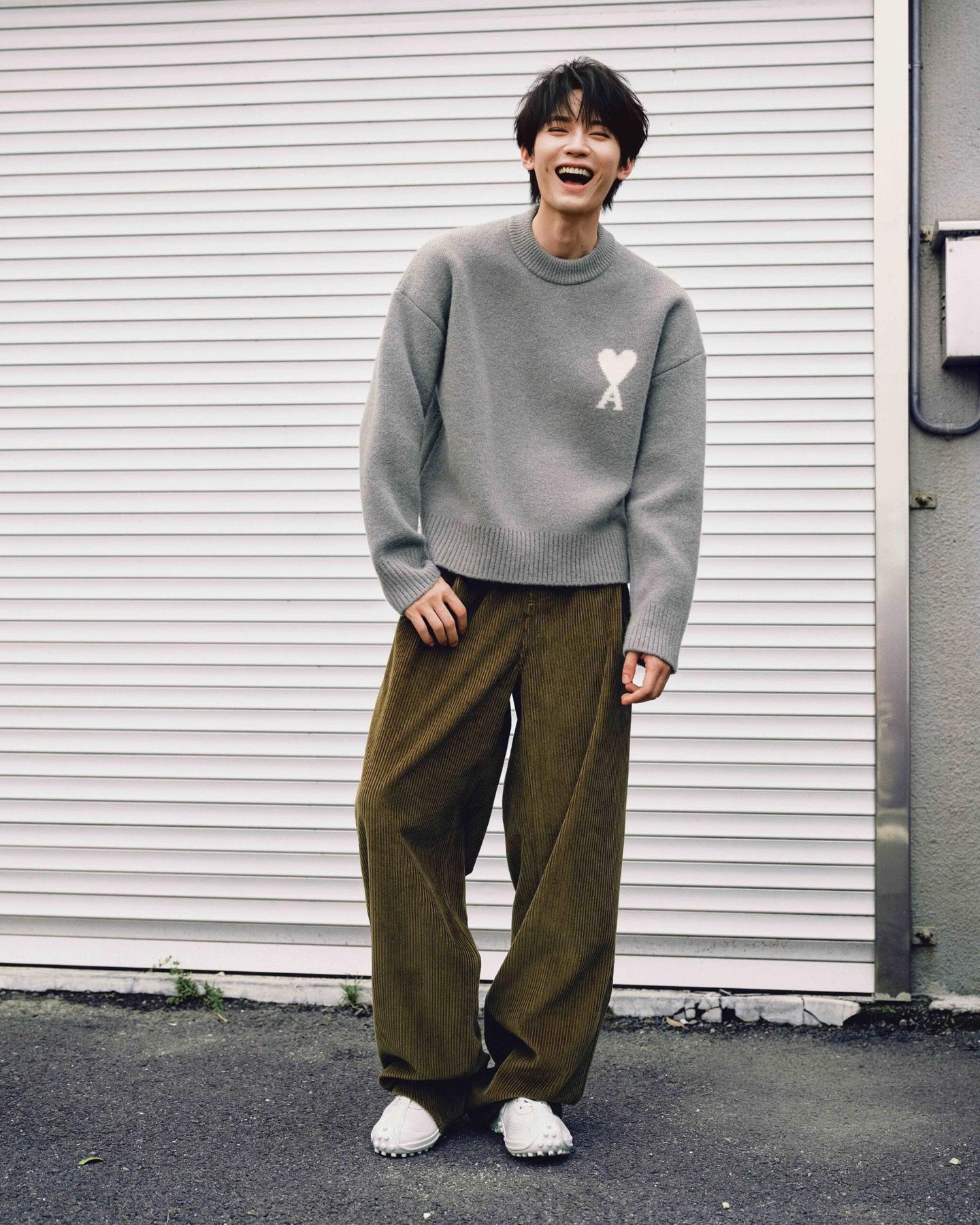 2026 New Model Heart A Heart Patterned Round-neck Sweater (25374-B15)