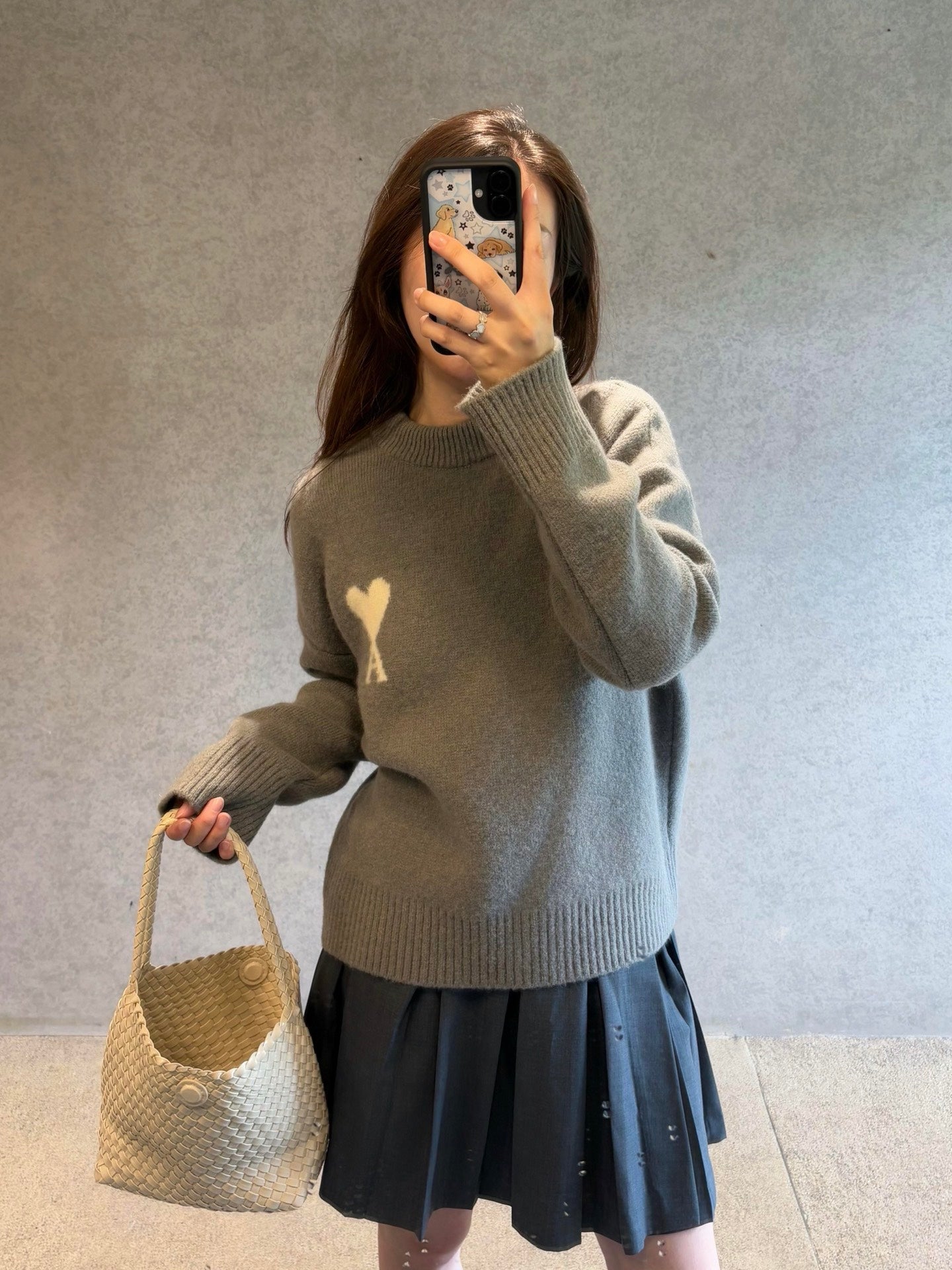 2026 New Model Heart A Heart Patterned Round-neck Sweater (25374-B15)