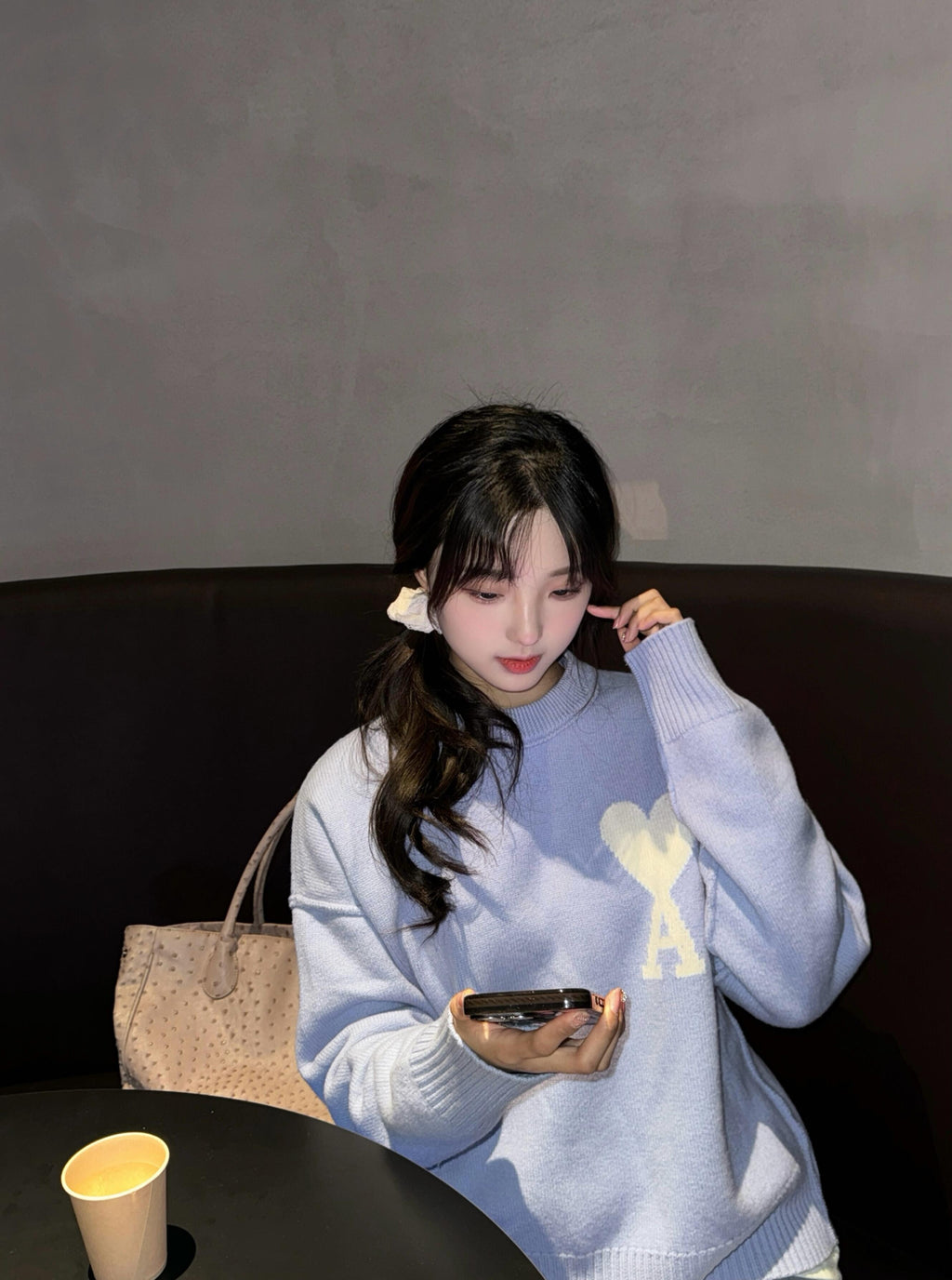 2026 New Model Heart A Heart Patterned Round-neck Sweater (25374-B15)