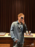 [VIP Exclusive] 2026 New GU Embroidered Family Crest Denim Shirt (BB734-B40)