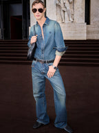 [VIP Exclusive] 2026 New GU Embroidered Family Crest Denim Shirt (BB734-B40)