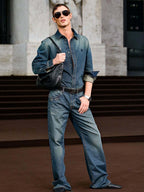 [VIP Exclusive] 2026 New GU Embroidered Family Crest Denim Shirt (BB734-B40)