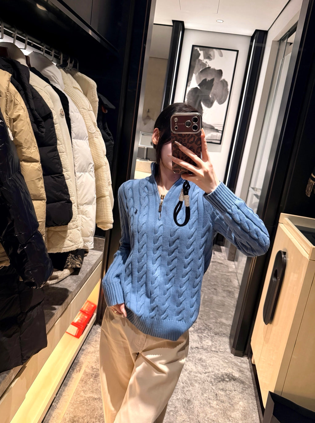 2026 New RL Decorative Knot Zip Knit Sweater (CC919-B30)