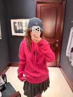 [VIP Exclusive] 2026 New RL Embroidered Cowl-Neck Cable-Knit Jumper (CC921-B60)