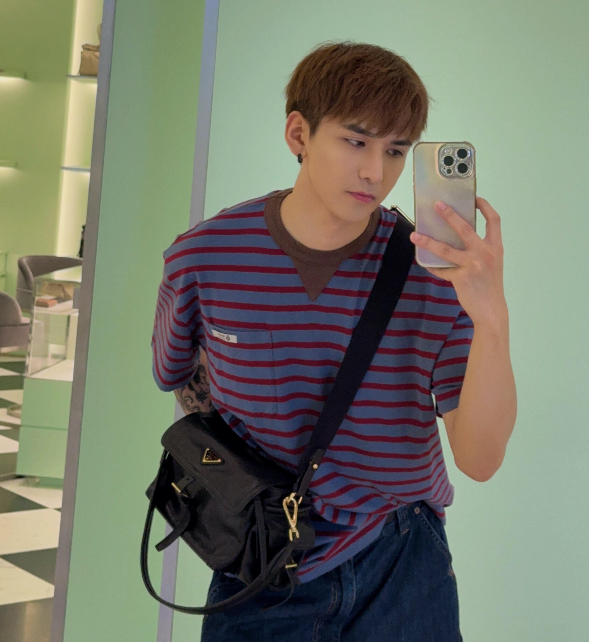 2026 New Triangle Brand Striped Pocket Short-Sleeve Shirt (CC940-A25)