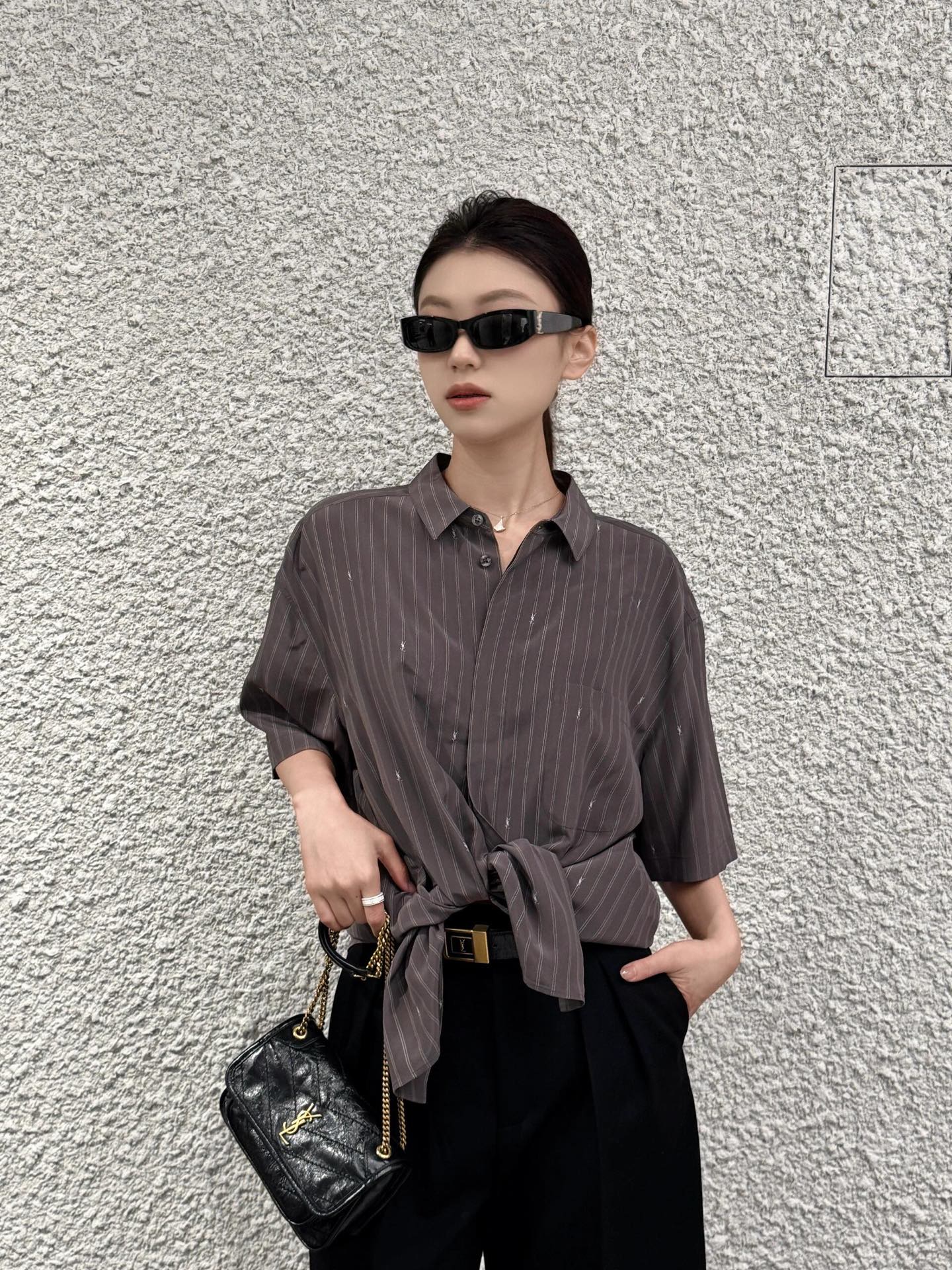 2026 New Saint L Logo Jacquard Short-Sleeve Shirt (AA549-A80)