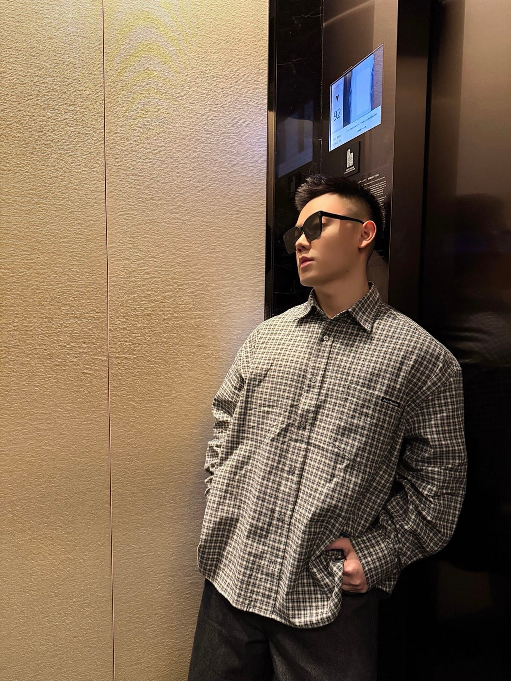 2026 New Acn Logo Tartan Button-Down Shirt (CC941-B50)