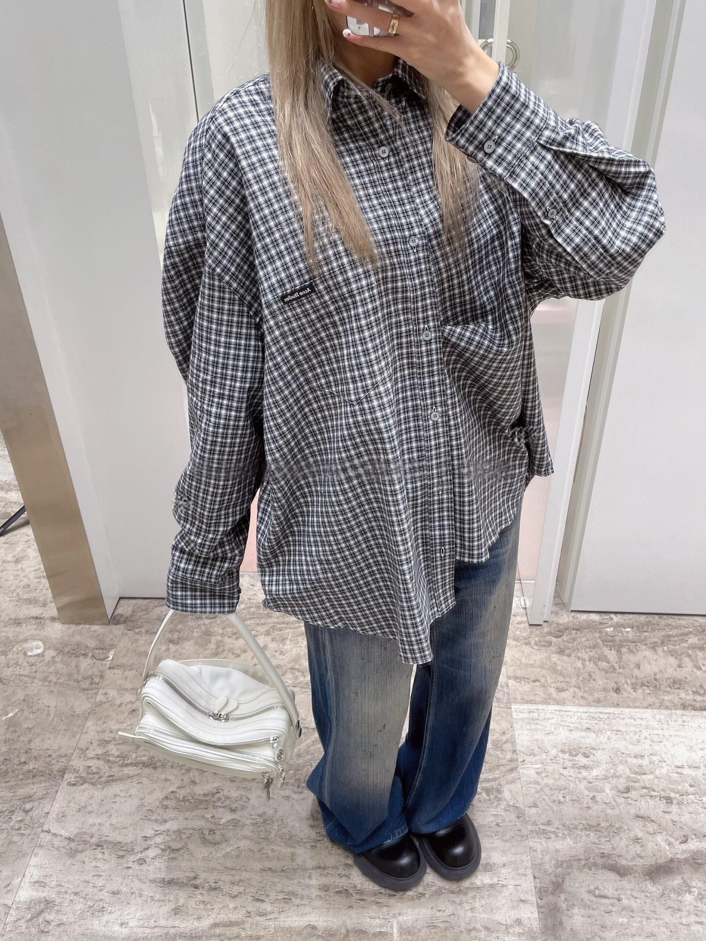 2026 New Acn Logo Tartan Button-Down Shirt (CC941-B50)