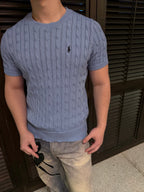 2026 New RL Cable-Knit Short-Sleeve Sweater (CC938-A50)