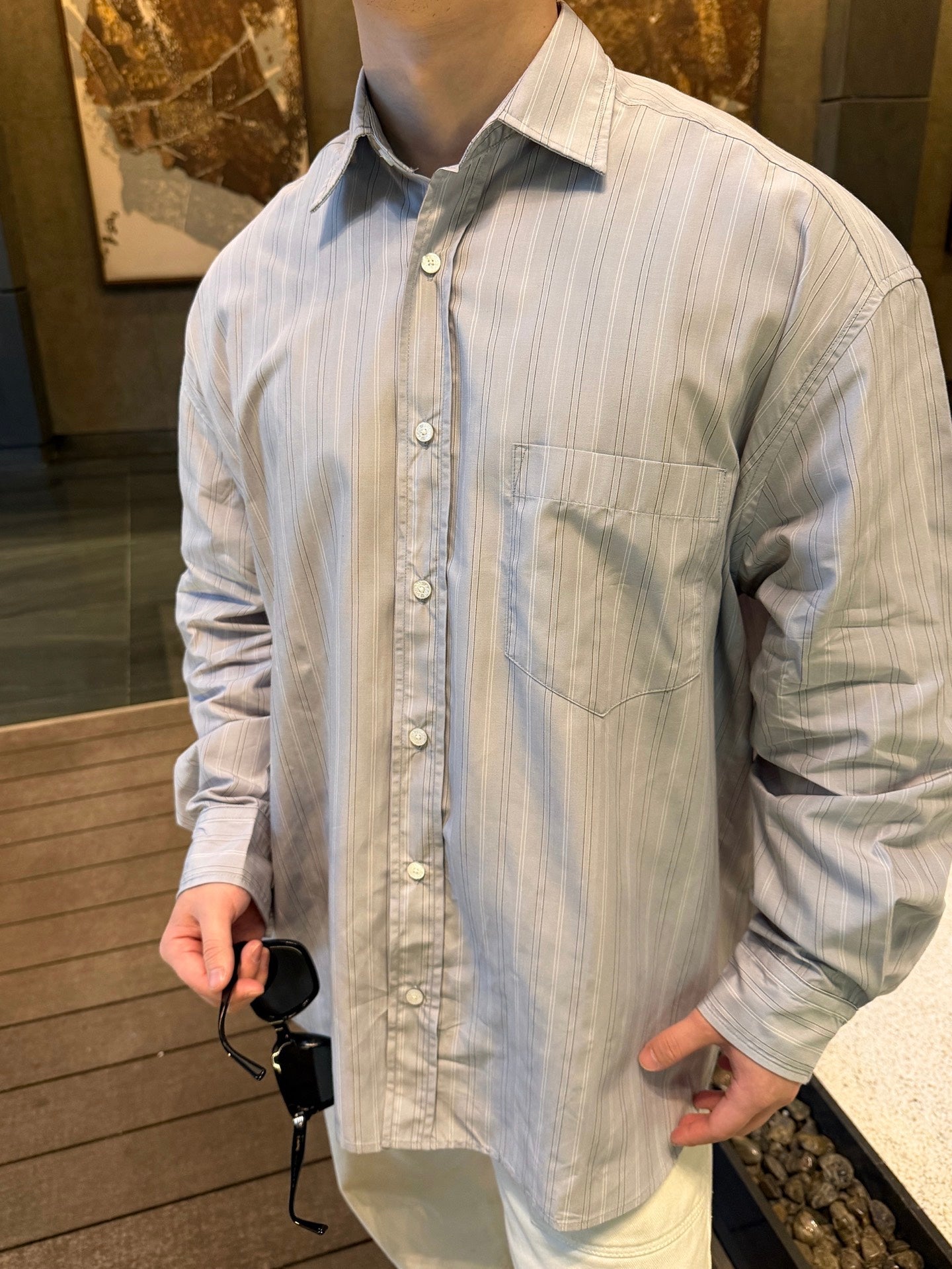 2026 New Acn Label Striped Button-Down Shirt (CC949-B40)