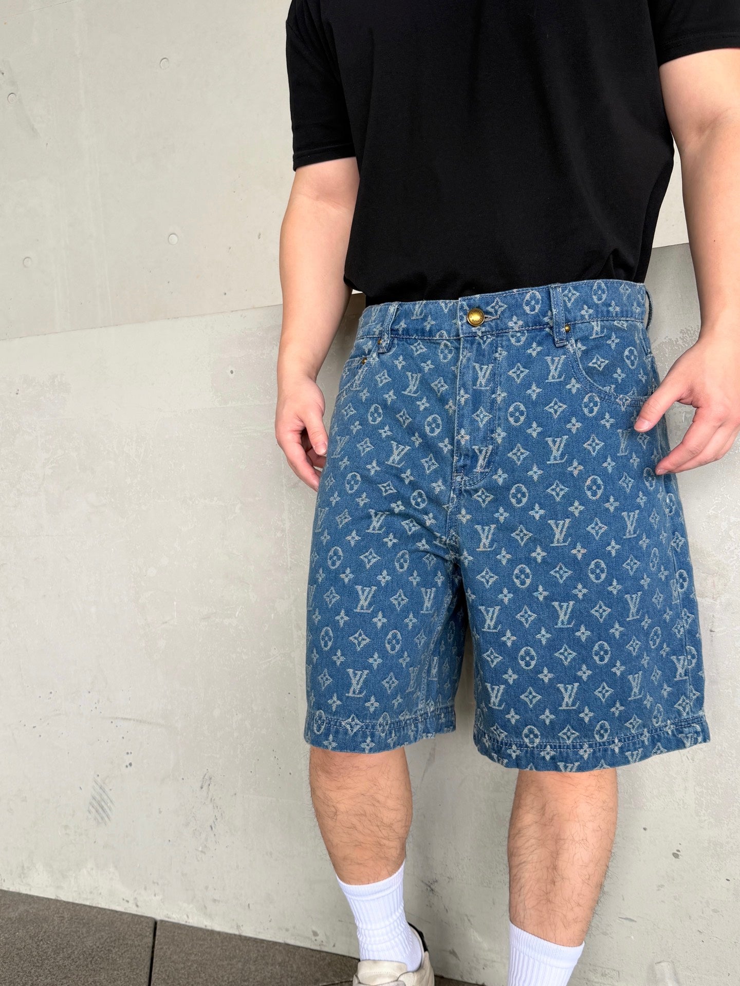 2026 New Model LY Full-Printed Logo Denim Shorts (BB799-A80)