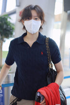 2026 Women's RL Cable-Knit Polo Neck Sweater (FF719)
