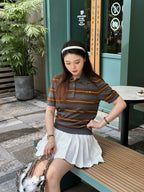 2026 Women’s MM Logo Jacquard Striped Jumper  (FF711)