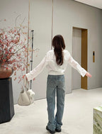 2026 Women’s Way Embroidered Leather-Tagged Jeans (EE414)