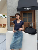 2026 Women’s RL Embroidered V-neck Short-sleeved Top (FF743)