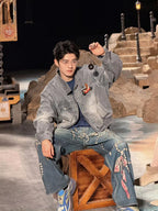 2026 New Acn Optical Illusion Print Distressed Denim Trousers (BB851-C05)