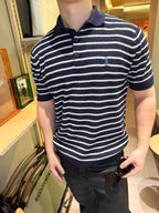 [VIP Exclusive] 2026 New RL Embroidered Stripe Polo Neck Knit (CC985-A80)