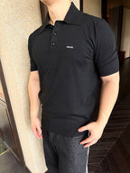 [VIP Exclusive] 2026 New Triangle Brand Embroidered Logo Polo Neck Knit Top (CC979-A60)