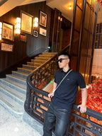 [VIP Exclusive] 2026 New Triangle Brand Embroidered Logo Polo Neck Knit Top (CC979-A60)