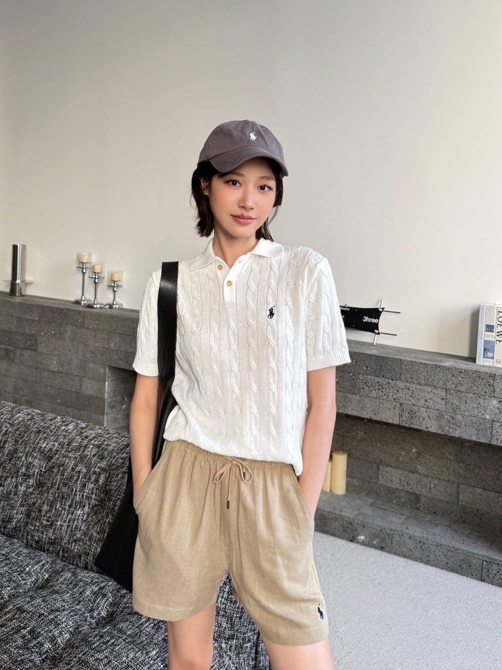 2026 Women’s RL Embroidered Linen Shorts (FF749)