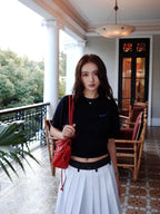 2026 Women’s Triangle Brand Embroidered Short-Sleeved Jumper (DD119)