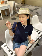 2026 Women’s Triangle Brand Embroidered Short-Sleeved Jumper (DD119)
