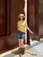 2026 Women’s Triangle Brand Embroidered Short-Sleeved Jumper (DD119)